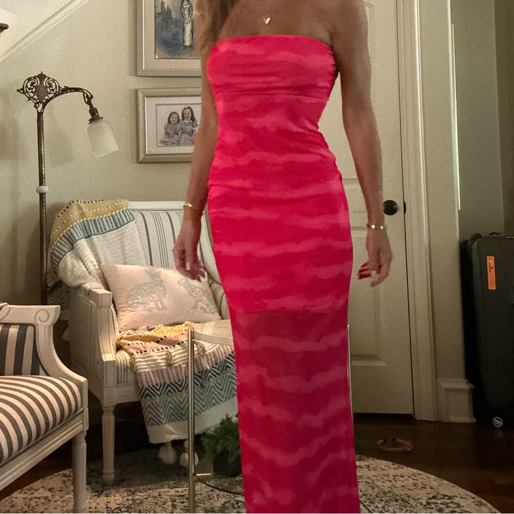 TIGERMIST Pink Strapless Dress
